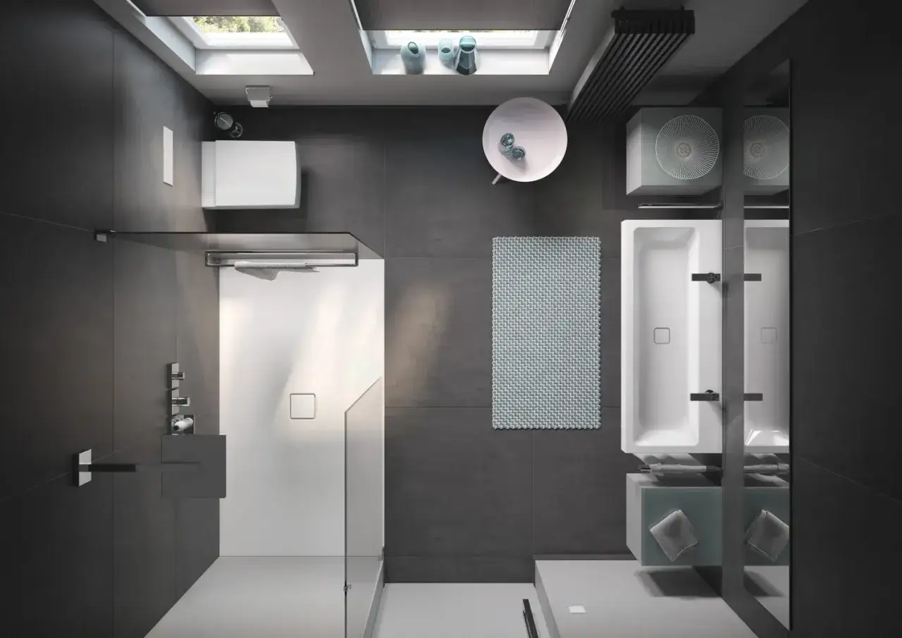 Projekty łazienki 2x2 z prysznicem inspiracje