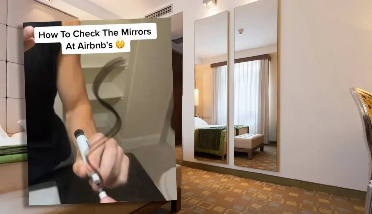 Jak rozpoznać lustro weneckie w Airbnb? Test z markerem pokazuje, czy widzisz odbicie, czy coś więcej.