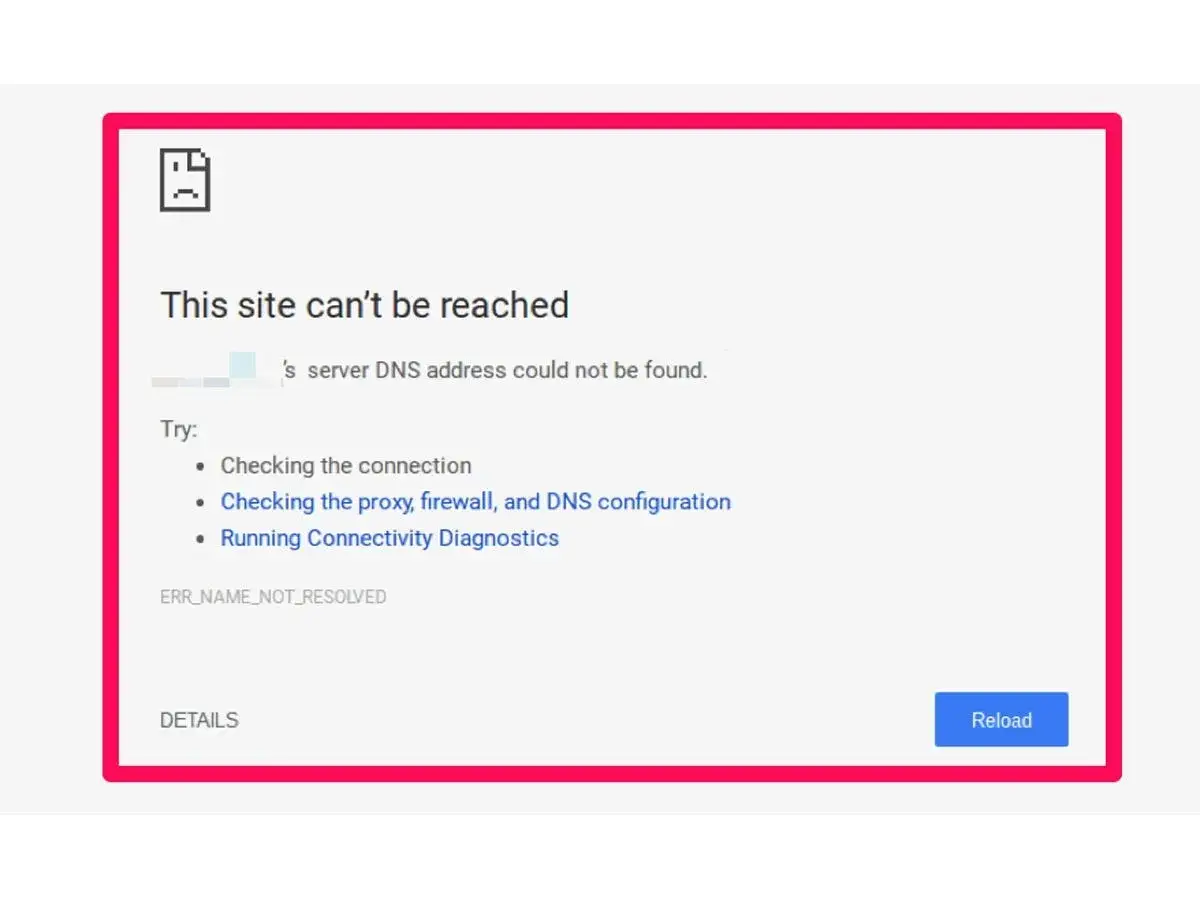 Błąd: serwer DNS nie odpowiada. Strona nie może zostać otwarta, ponieważ adres DNS nie został znaleziony.