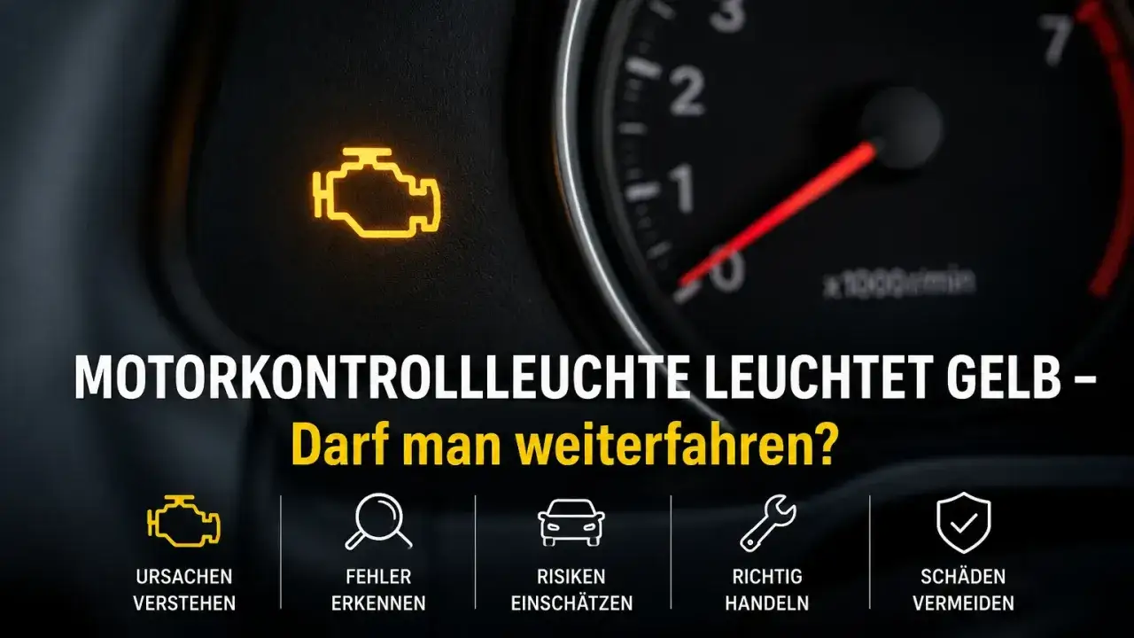 Gelbe Motorkontrollleuchte leuchtet: Darf man weiterfahren? Die gelbe Leuchte, die den Katalysator symbolisiert, leuchtet. Was tun?