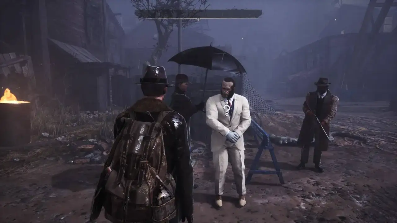 Mroczne zaułki pogrążonego w mgle miasta, gdzie tajemnicza postać w białym garniturze czeka na protagonistę. To **the sinking city**.
