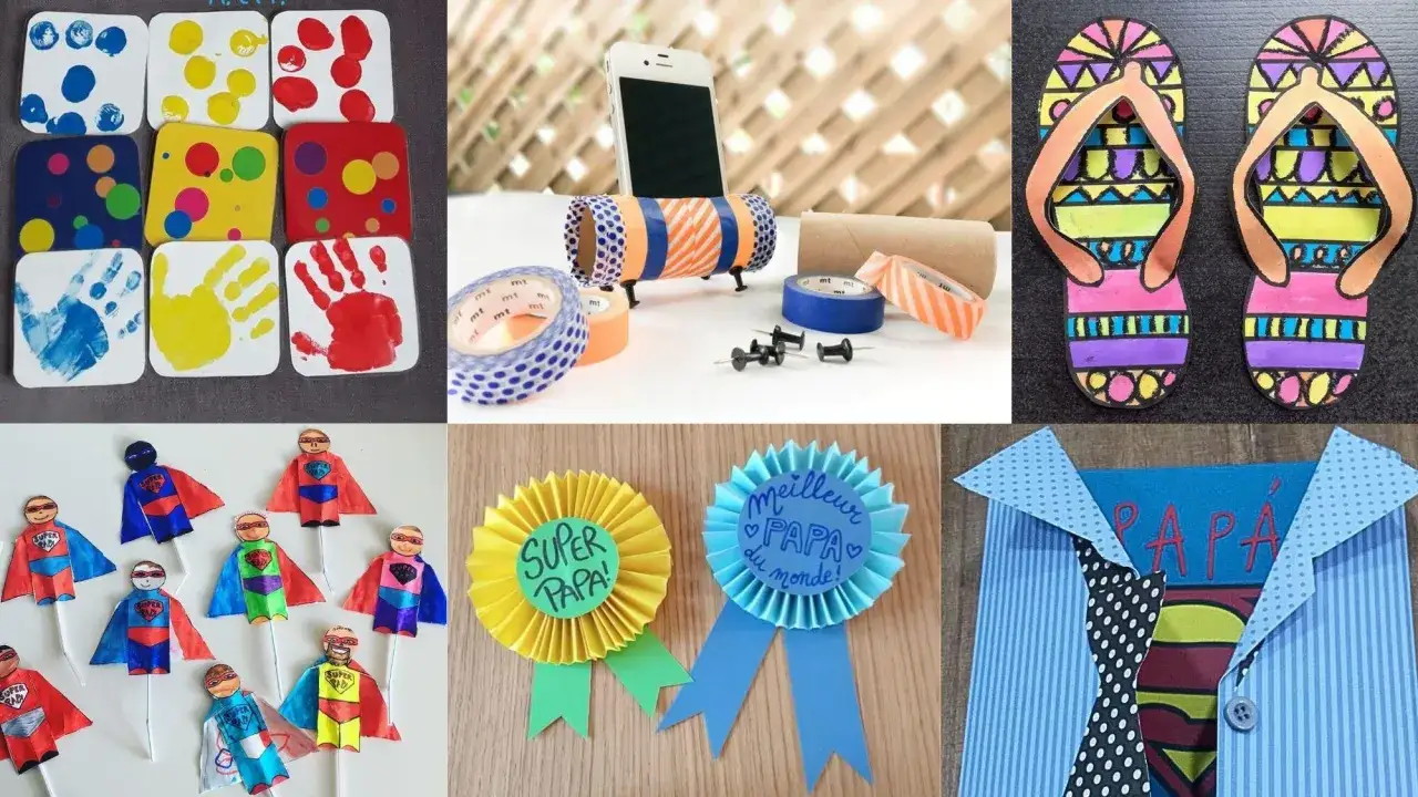 Idées de bricolage anniversaire papa facile : empreintes, super-héros, badges