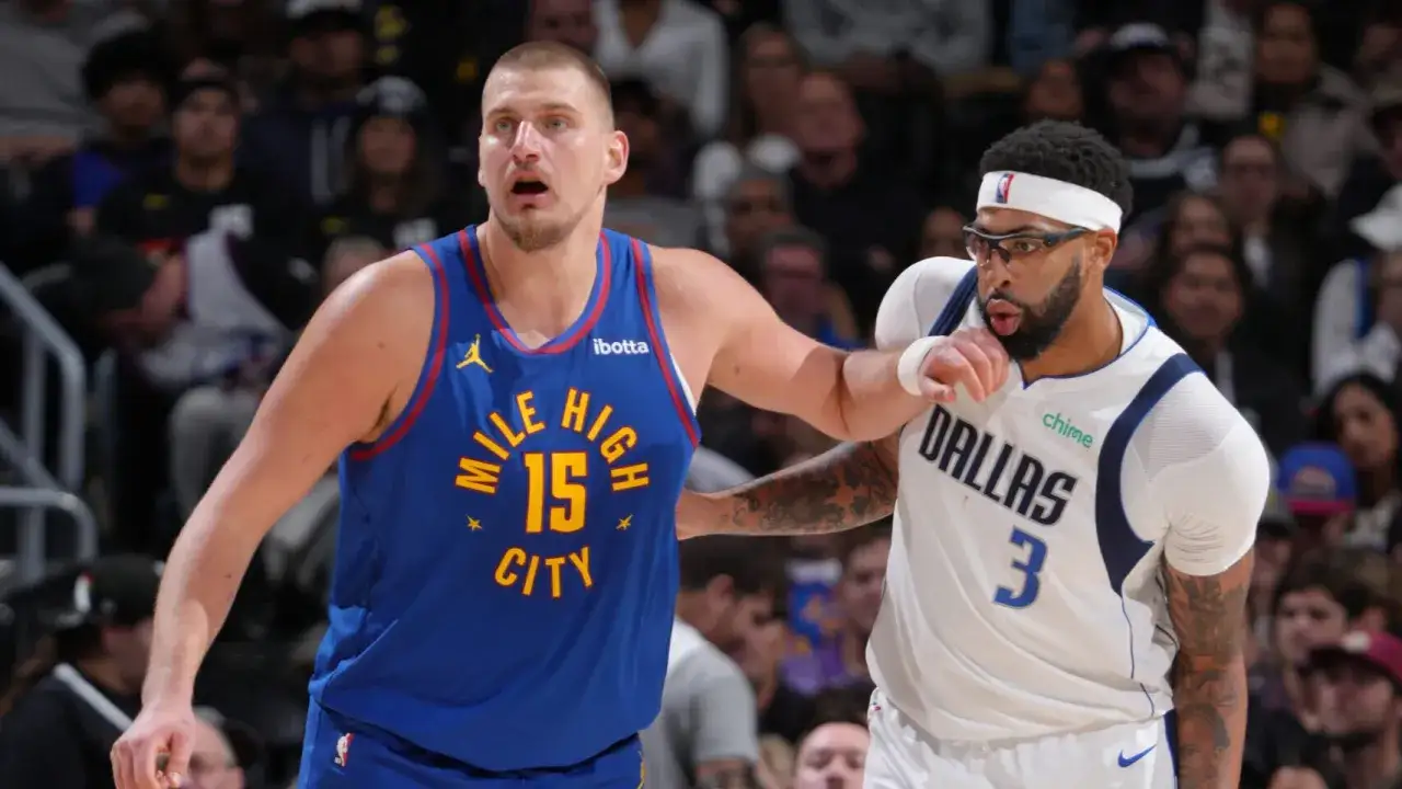 Luka Doncic playing basketball, Nikola Jokic action shot, NBA star statistics