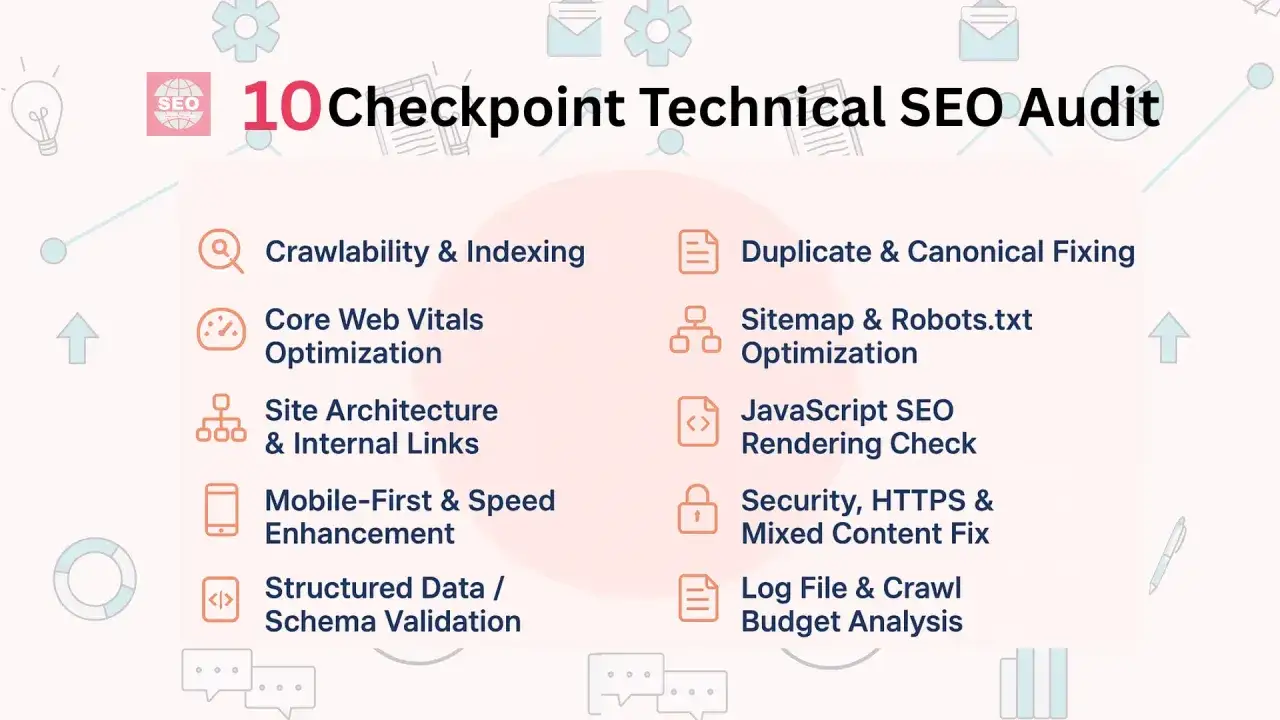 Gu&iacute;a para solucionar problemas SEO: 10 puntos clave para una auditor&iacute;a t&eacute;cnica, desde la rastreabilidad hasta el an&aacute;lisis de logs.