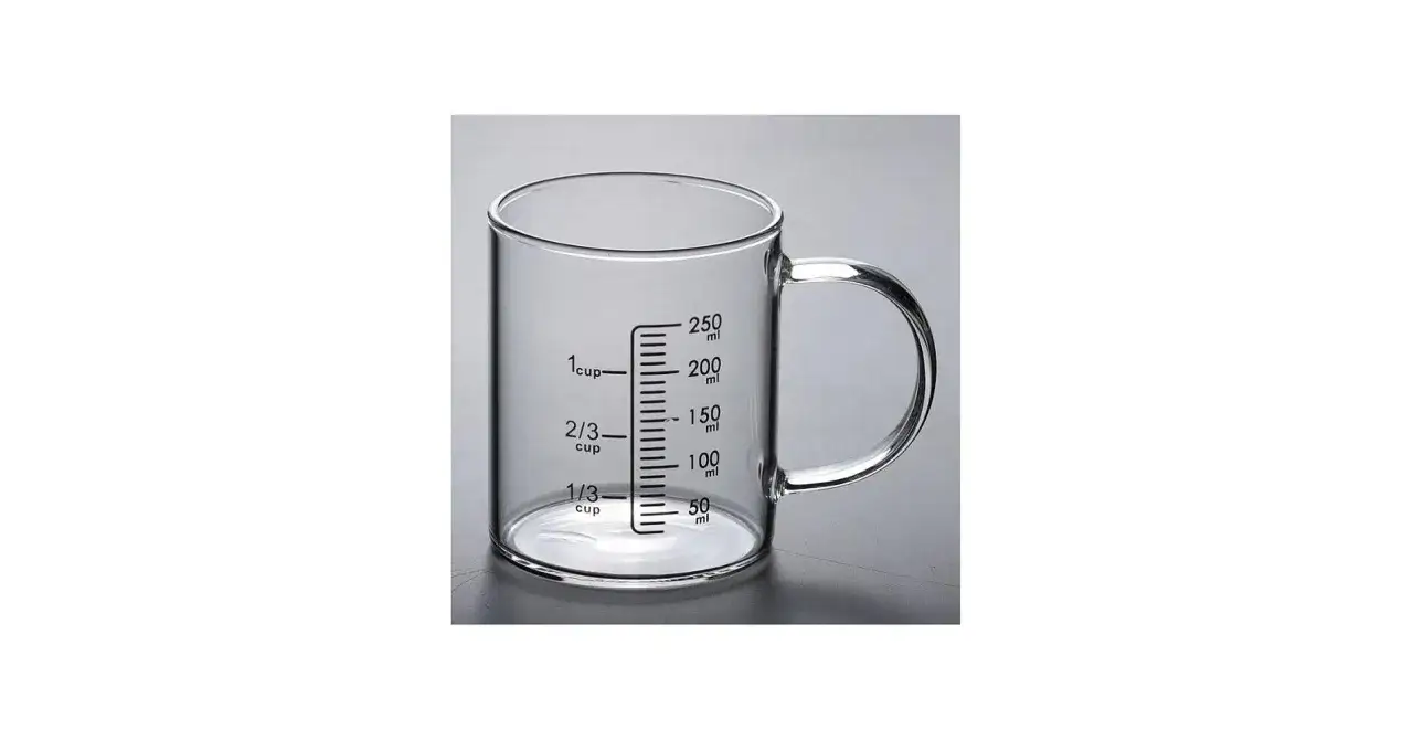 standardowa szklanka 250 ml miarka kuchenna