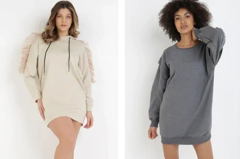 bluza sukienka z paskiem stylizacja