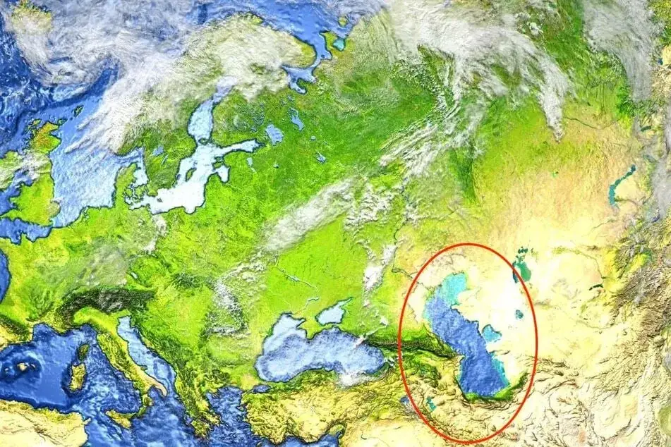 Karte der gr&ouml;&szlig;ten Seen der Welt nach Fl&auml;che