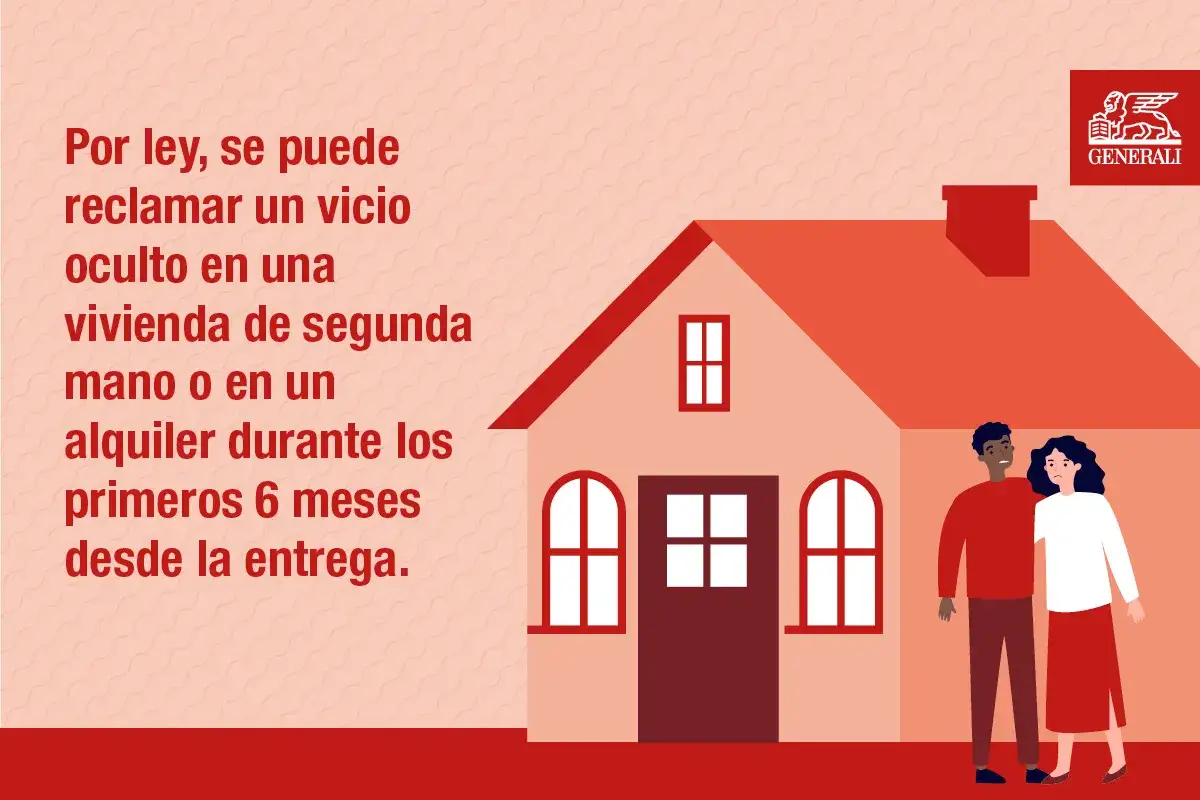Pareja preocupada frente a su casa. La ley protege contra vicios ocultos en compraventa de vivienda usada o alquiler, reclamables 6 meses tras entrega.
