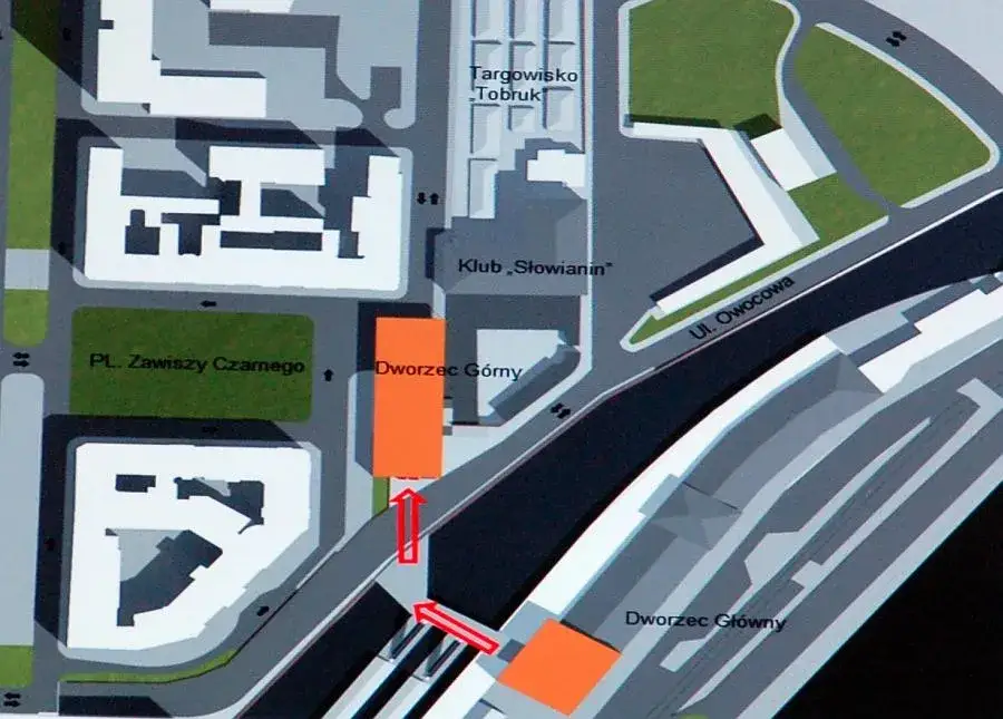 Mapa Dworzec PKS Szczecin Plac Grodnicki vs ulica Owocowa