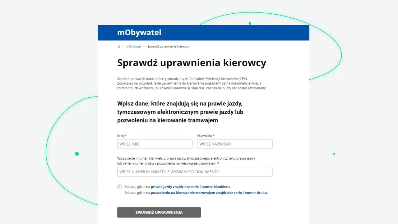 Strona mObywatel: jak sprawdzić do kiedy mam zakaz prowadzenia pojazdów. Wpisz dane z prawa jazdy, by sprawdzić uprawnienia.