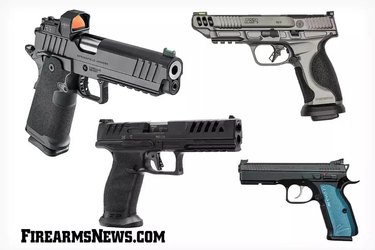Kolekcja pistolet&oacute;w: Springfield Armory, M&P, Walther PDP, CZ Shadow 2.
