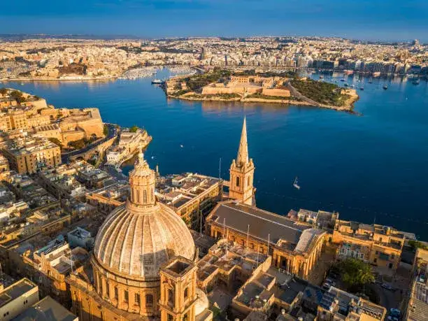 Valletta widok z lotu ptaka