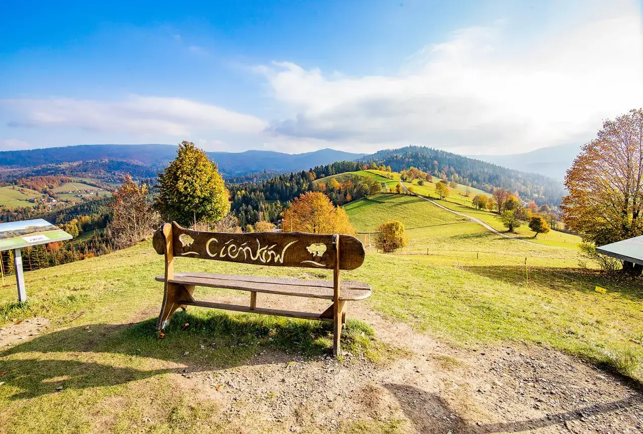 Wisła panorama Beskidy jesień
