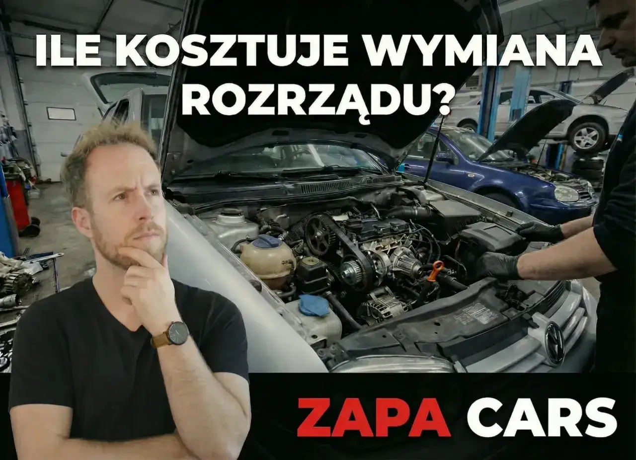 Zastanawiasz się, ile kosztuje wymiana rozrządu? Mechanik w ZAPA CARS pracuje przy silniku, by odpowiedzieć na to pytanie.