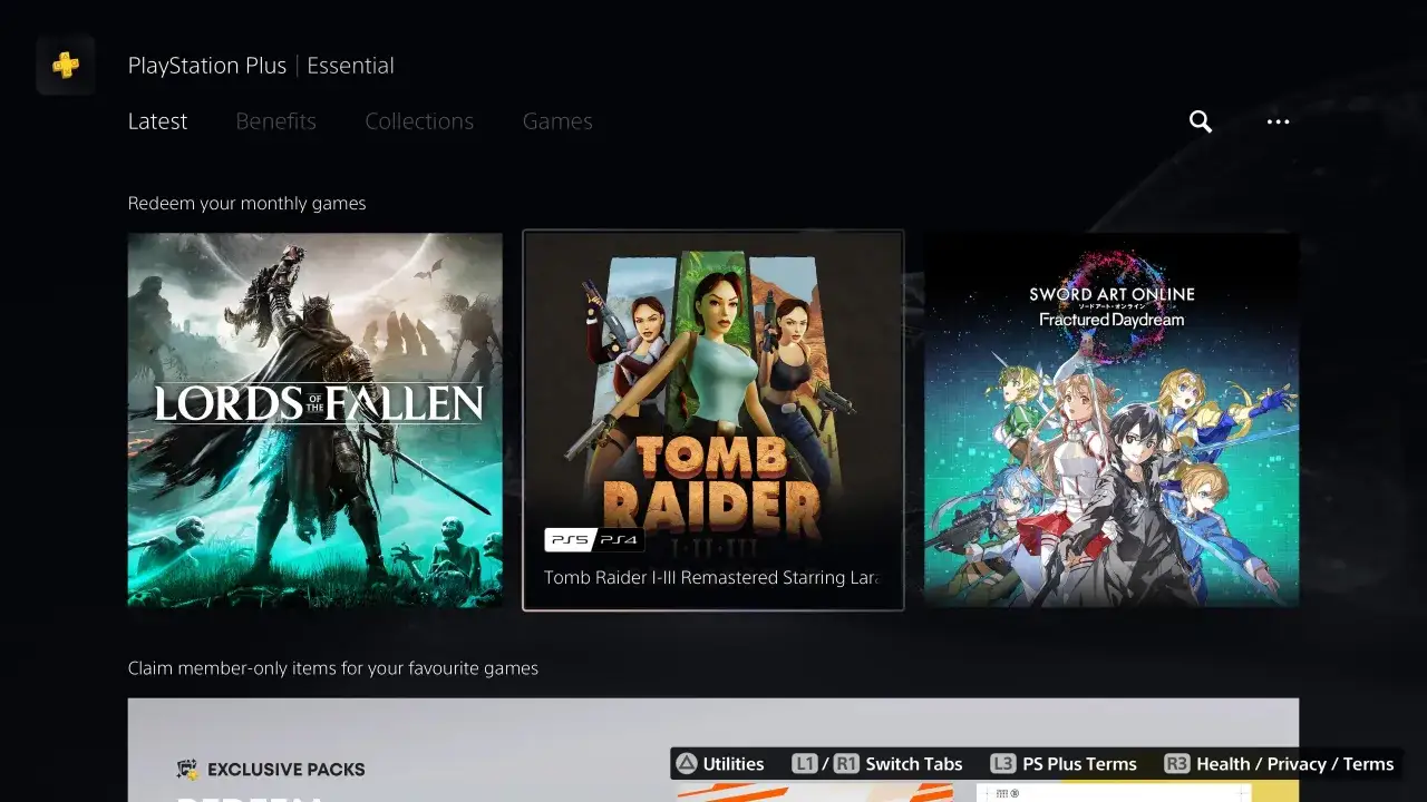 Odbierz swoje miesięczne gry z PS Plus: Lords of the Fallen, Tomb Raider I-III Remastered i Sword Art Online: Fractured Daydream.
