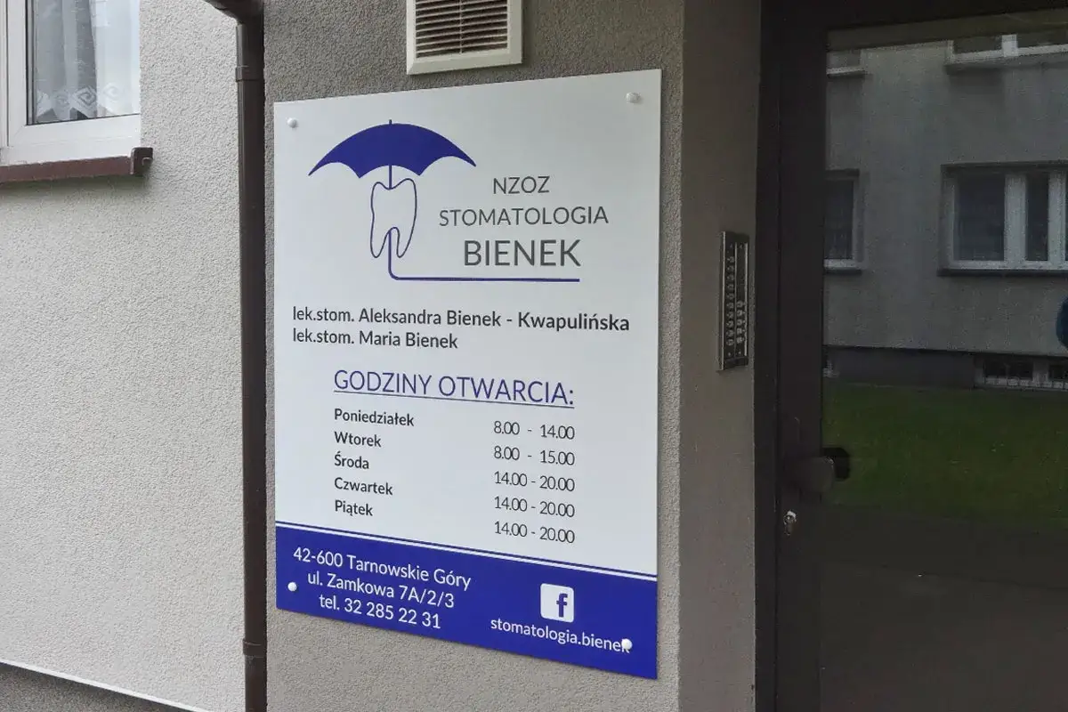 NZOZ Stomatologia Bienek w Tarnowskich Górach. Sprawdź godziny otwarcia i dane kontaktowe.