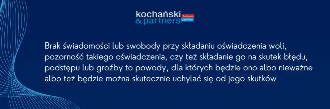 Najczęstsze błędy w oświadczeniach woli infografika