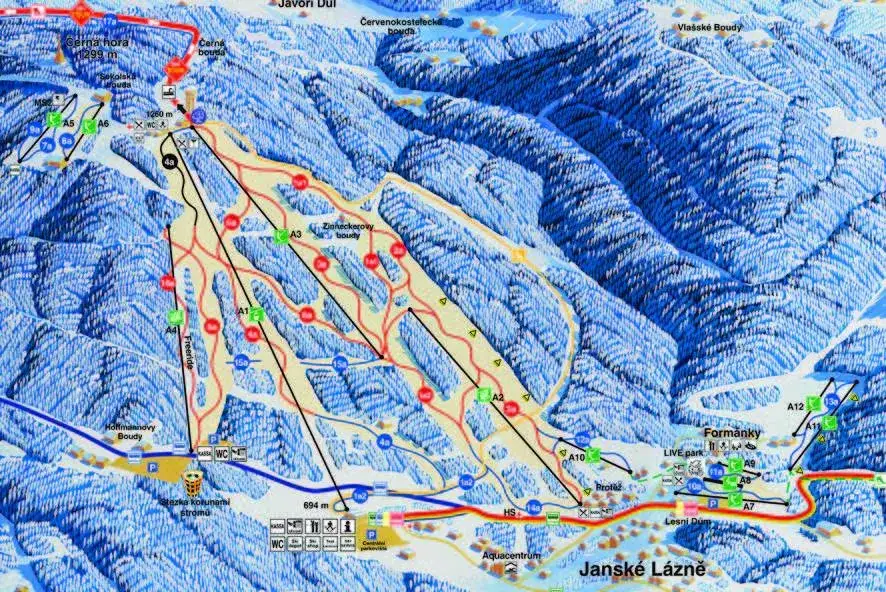 Mapa SkiResort Černá Hora Pec