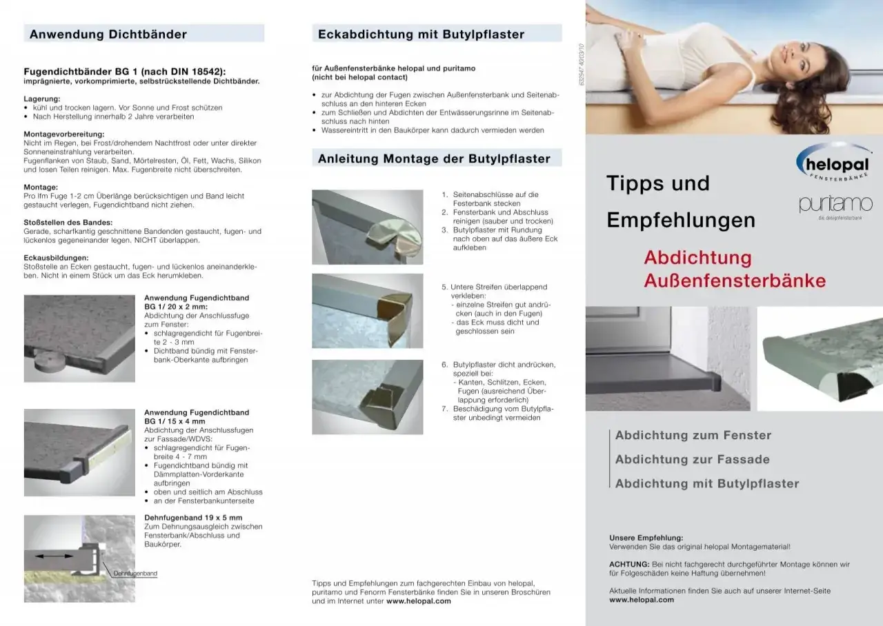 Abdichtung von Au&szlig;enfensterb&auml;nken mit Butylpflaster. So gelingt die **Fensterbank abdichten** perfekt.