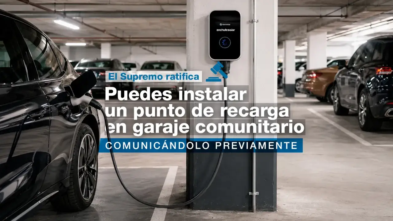 Coche eléctrico cargando en garaje comunitario. El Supremo ratifica la instalación de un punto de recarga. plan moves iii cargador eléctrico.