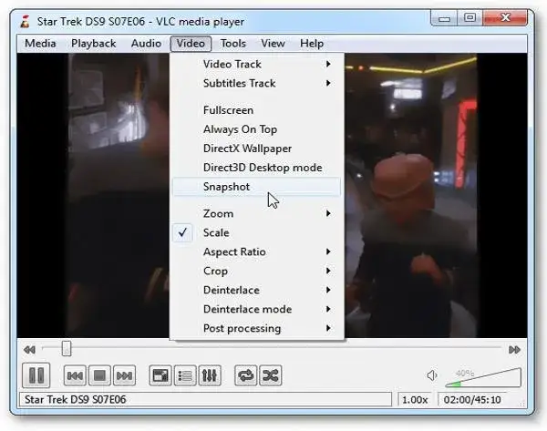 VLC media player zrzut ekranu