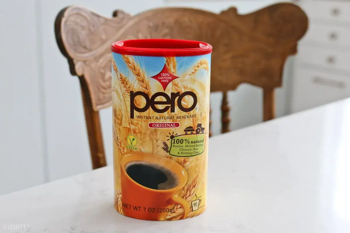 Bo&icirc;te de Pero, une boisson naturelle instantan&eacute;e, une excellente alternative au caf&eacute;. Compos&eacute;e d'orge, de malt, de chicor&eacute;e et de seigle.