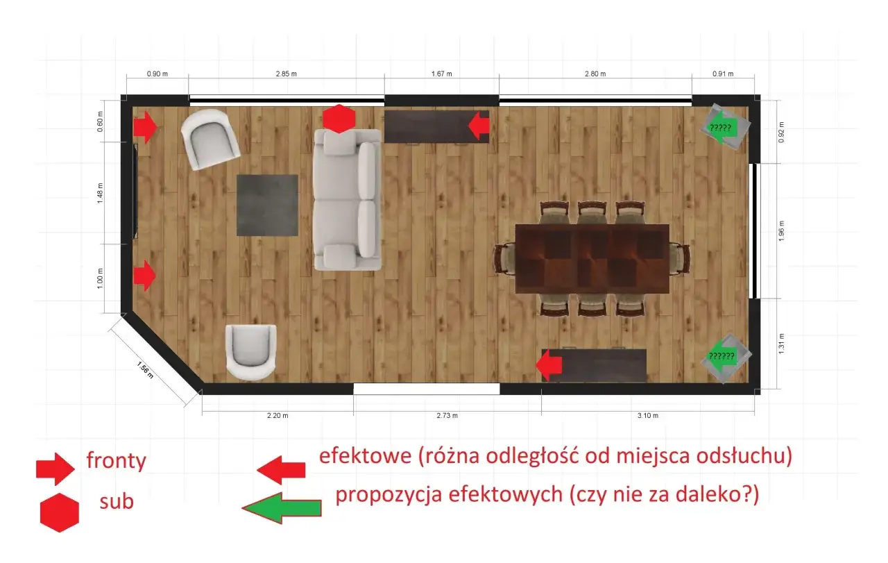Tr&oacute;jkąt r&oacute;wnoboczny głośniki stereo