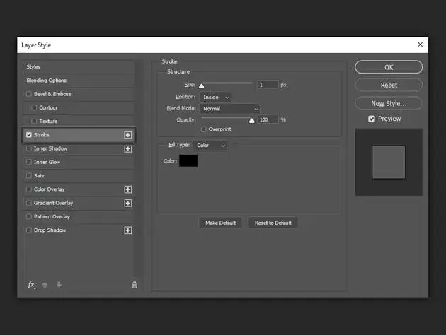 Photoshop Layer Style Stroke tutorial