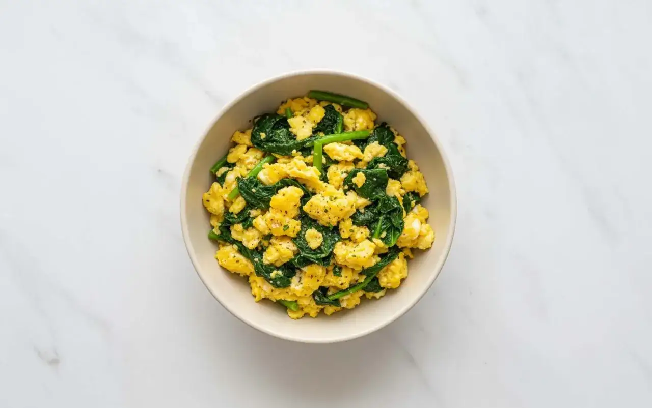 Revuelto de acelgas con huevo, un plato sencillo y nutritivo.