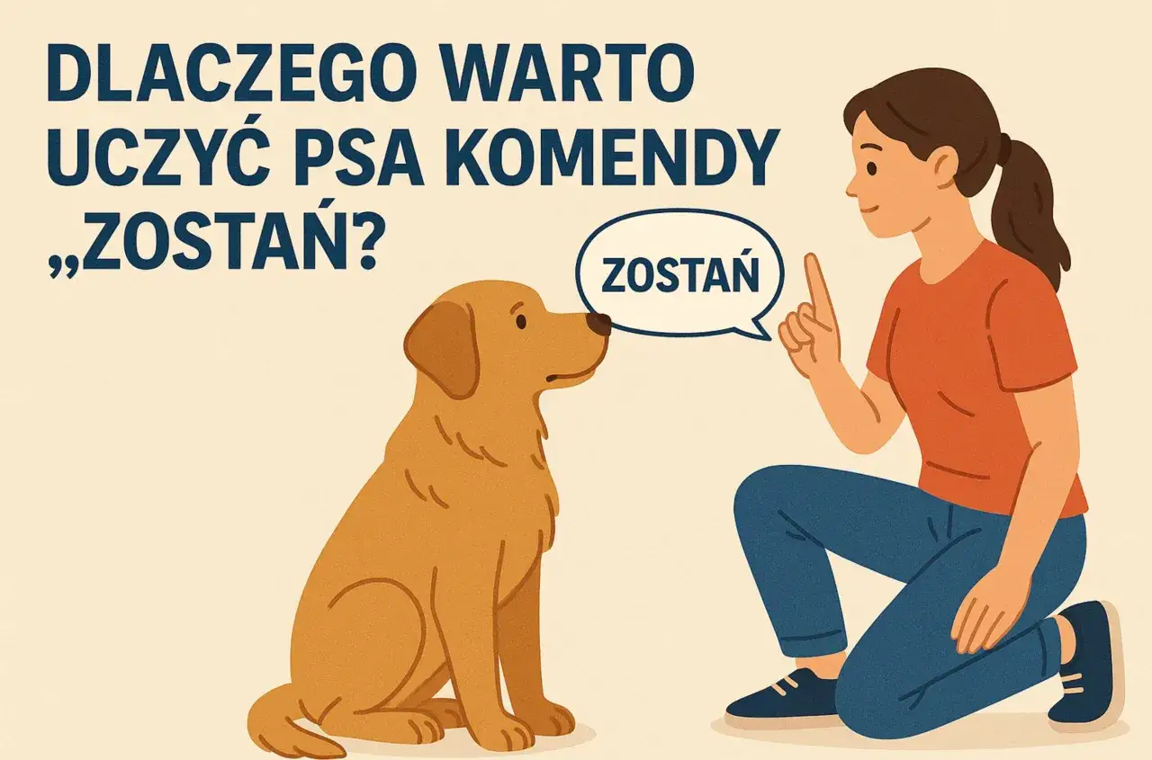 Dziewczyna uczy psa komendy 