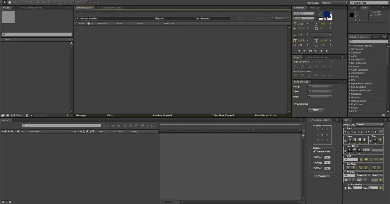 Ekran programu After Effects, widok okna Render Queue, idealny do tutorialu o renderowaniu.