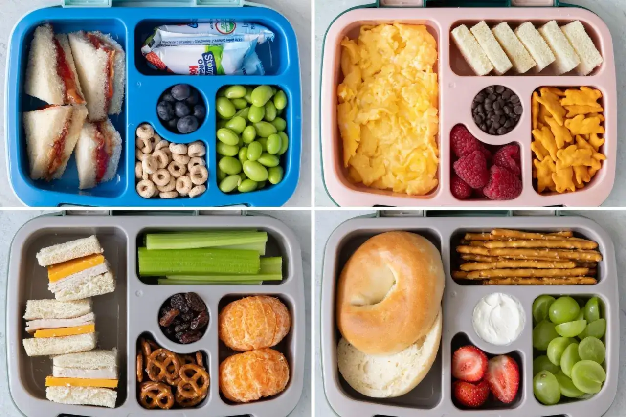 Vier leckere Pausenbrot Ideen f&uuml;r Kinder: Sandwiches, R&uuml;hrei, Obst & Gem&uuml;se. So wird die Brotdose zum Hit!