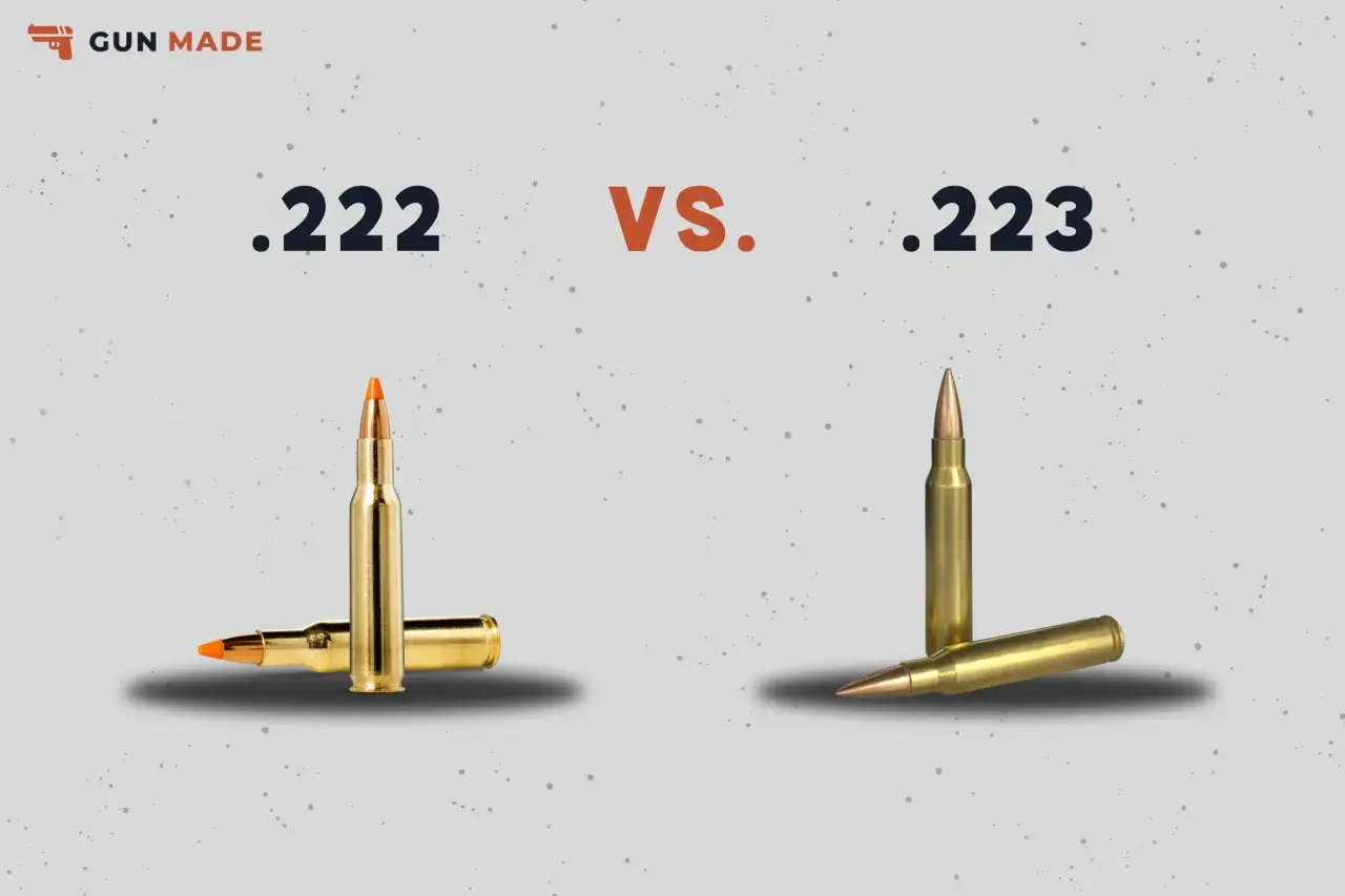 Comparaison visuelle des munitions .222 Remington et .223, montrant leurs diff&eacute;rences subtiles.