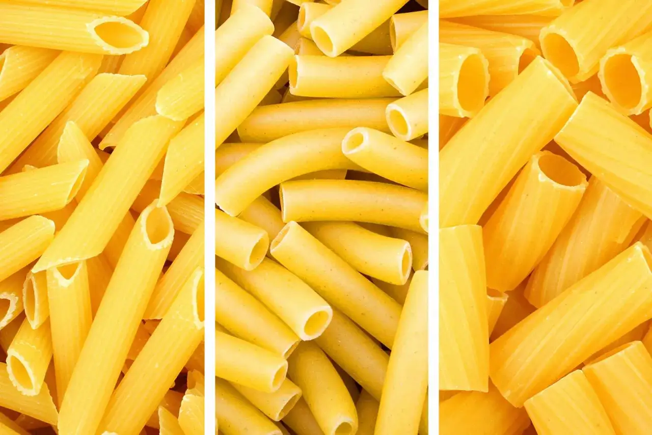 Trzy rodzaje makaronu: penne, ziti i rigatoni. Który wybierzesz do sosu?
