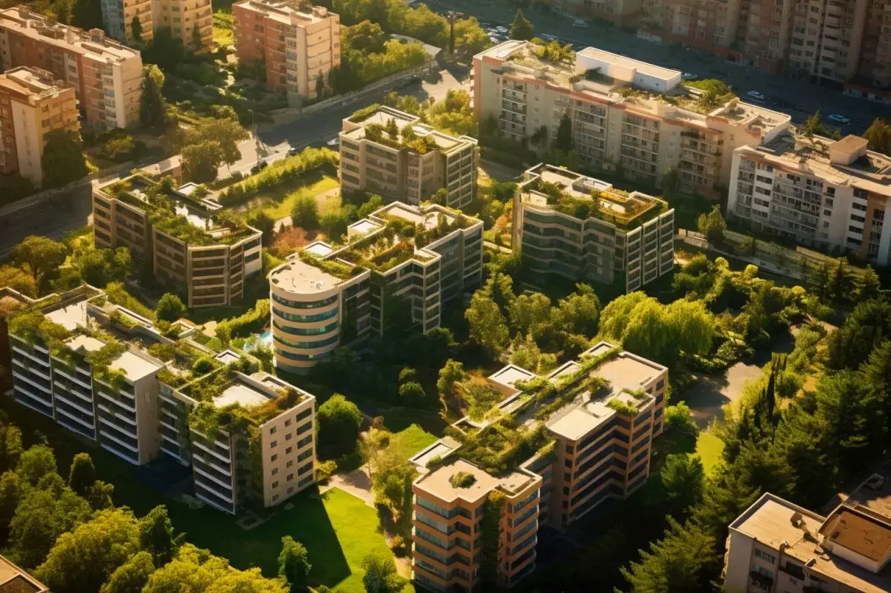 zielone technologie na nowoczesnym osiedlu