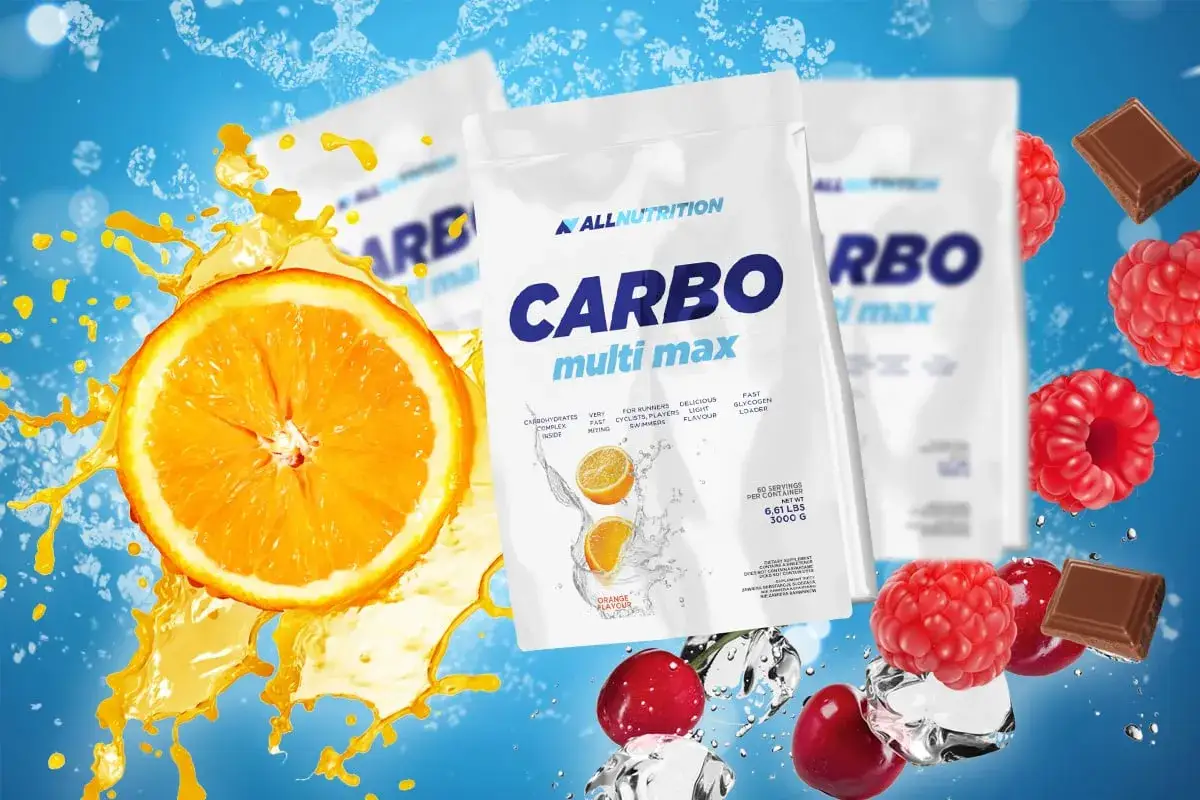 Carbo multi max z maltodekstryną, pomarańczą i malinami. Idealny dla sportowców, dostarcza energii.