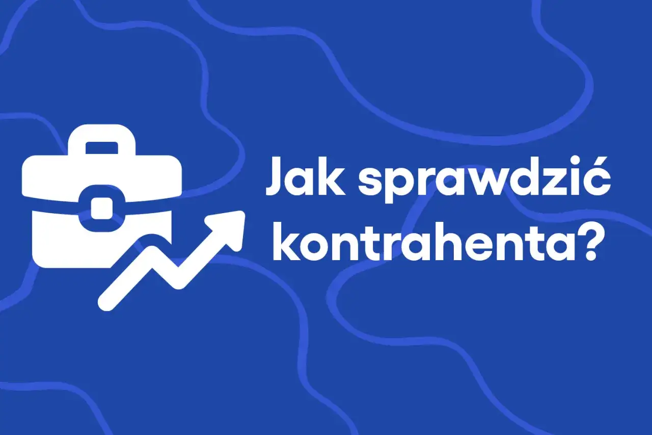 Biała teczka biznesowa i strzałka wzrostu na niebieskim tle. Tekst: