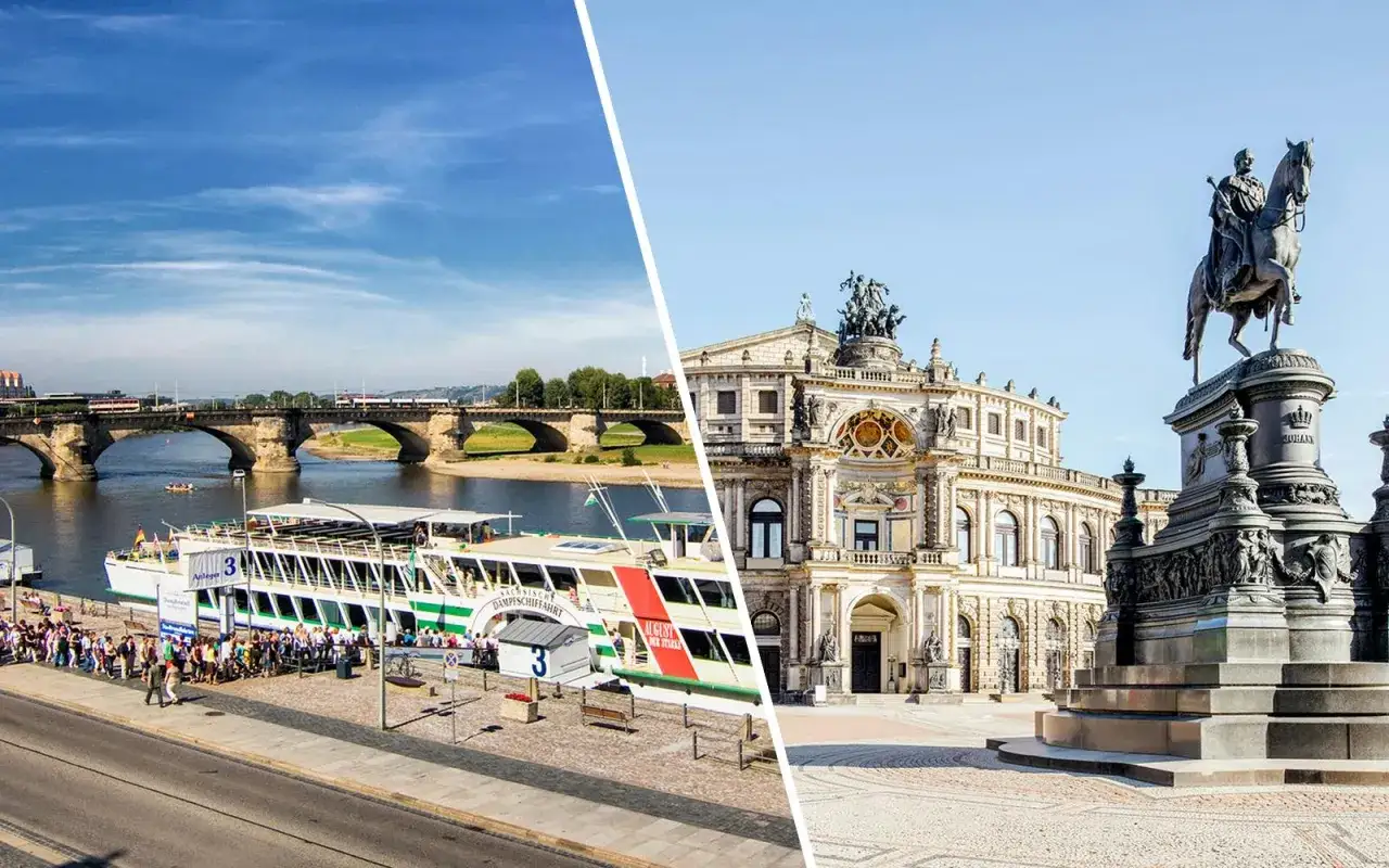 Dresden: Elbe-Schifffahrt und Semperoper. Eine perfekte Kombination f&uuml;r eine walking tour durch die historische Stadt.