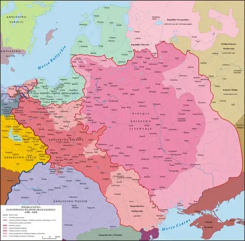 Mapa Wielkiego Księstwa Litewskiego XIV wiek