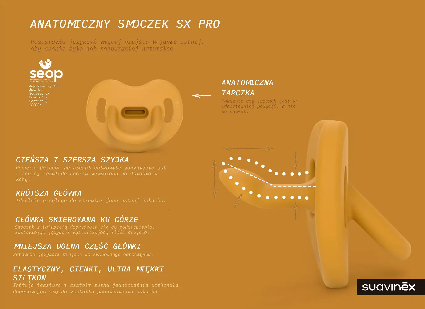 Anatomiczny smoczek fizjologiczny czy anatomiczny? Ten smoczek SX PRO od Suavinex jest zaprojektowany tak, by naśladować naturę.