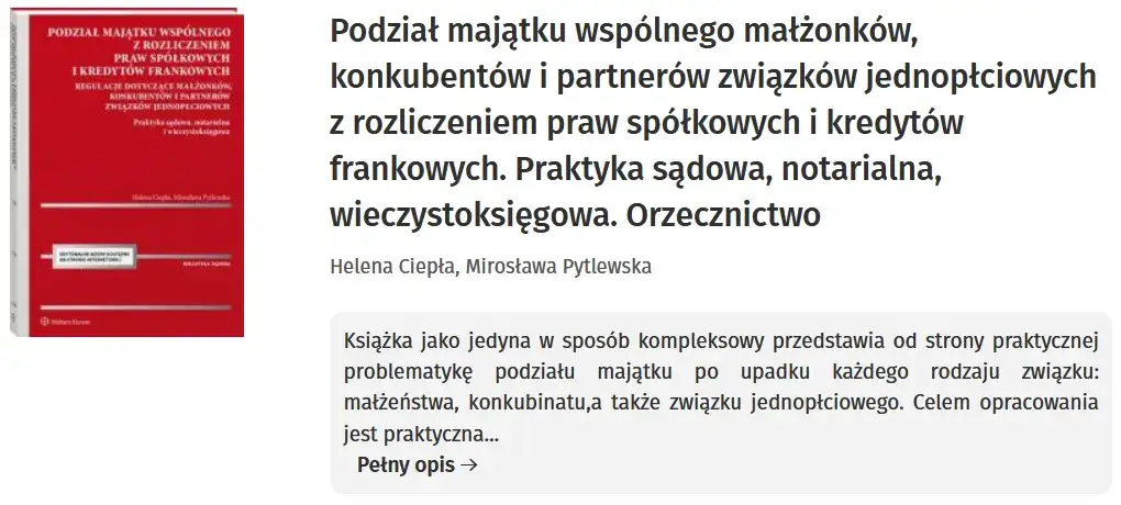 Sądowy podział majątku wspólnego