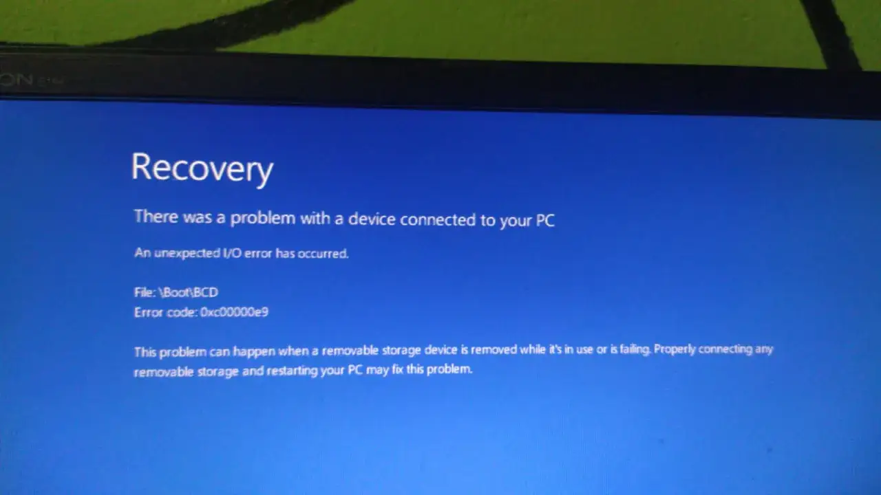 Pantalla azul de Windows: 