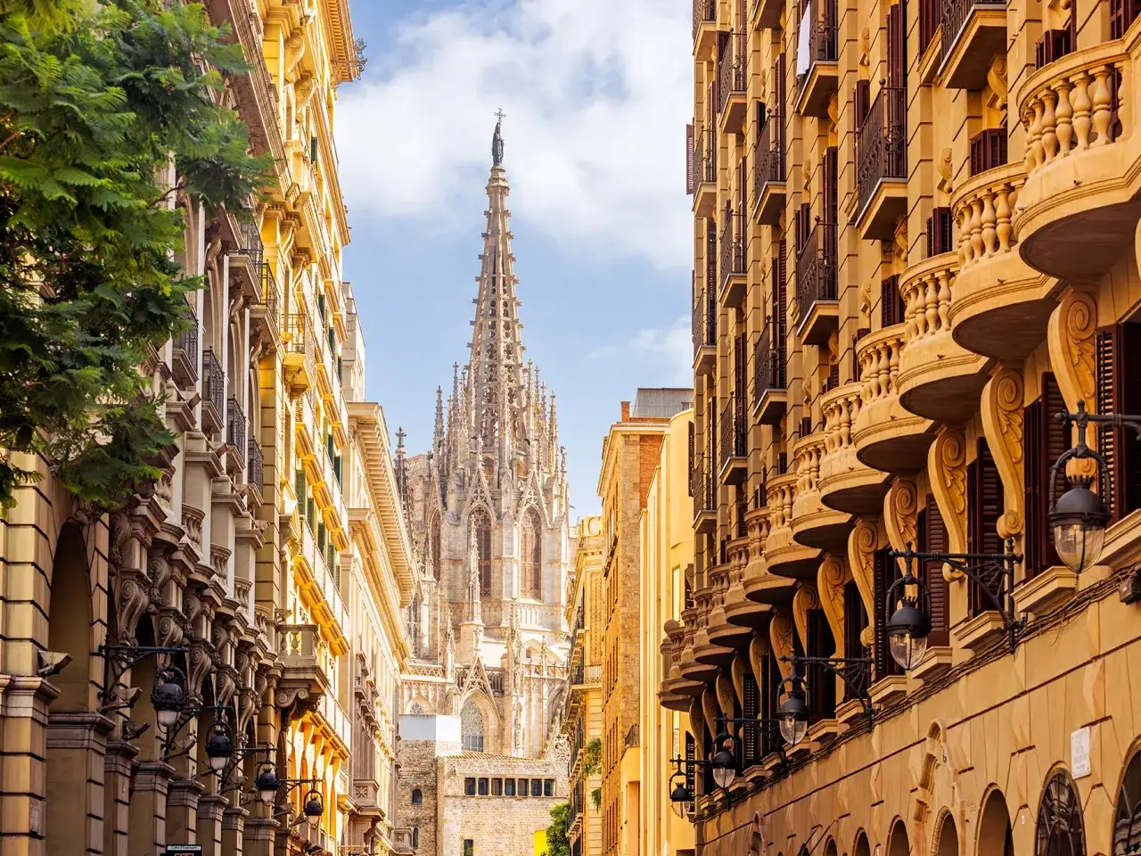 Blick auf die Kathedrale von Barcelona, ein Muss bei 