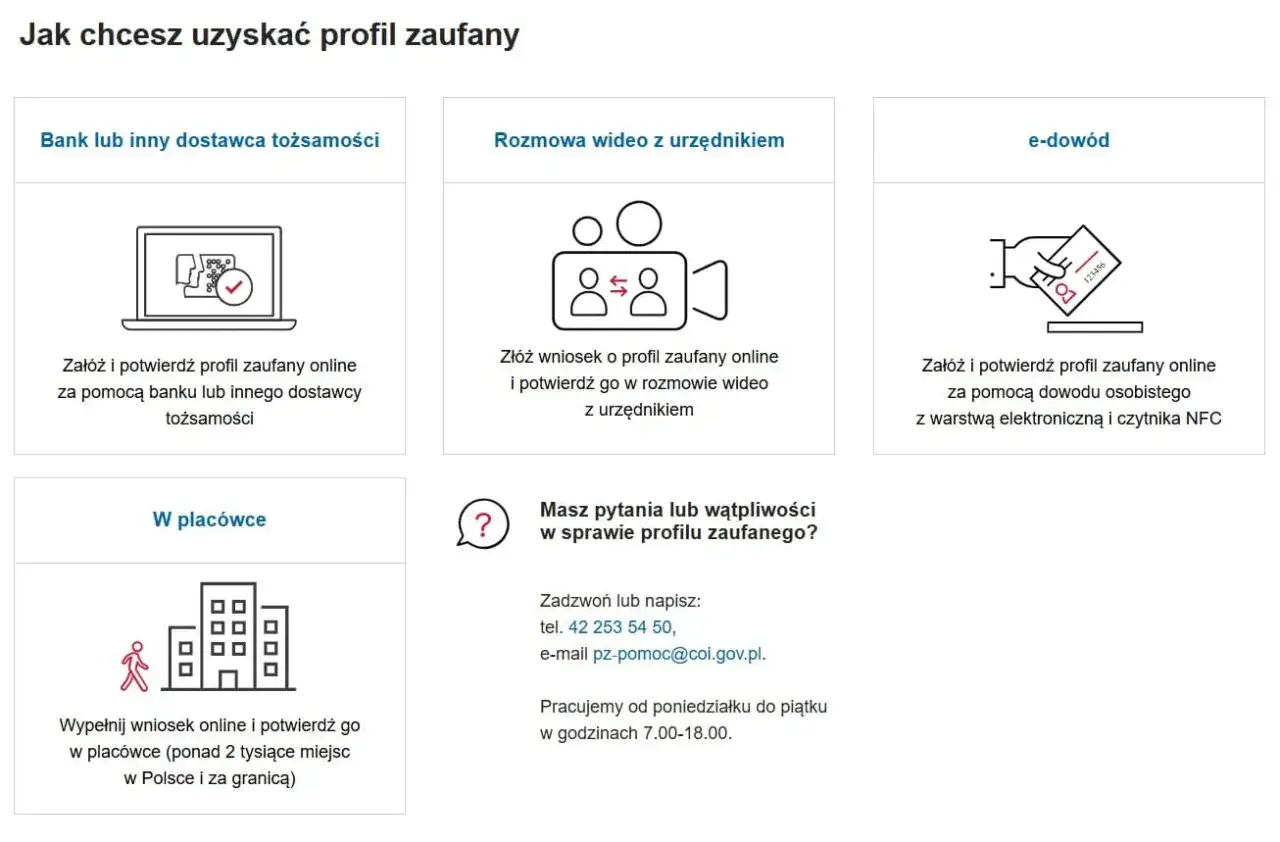 Jak uzyskać mBank profil zaufany: przez bank, wideorozmowę, e-dowód lub w placówce. Masz pytania? Zadzwoń lub napisz.