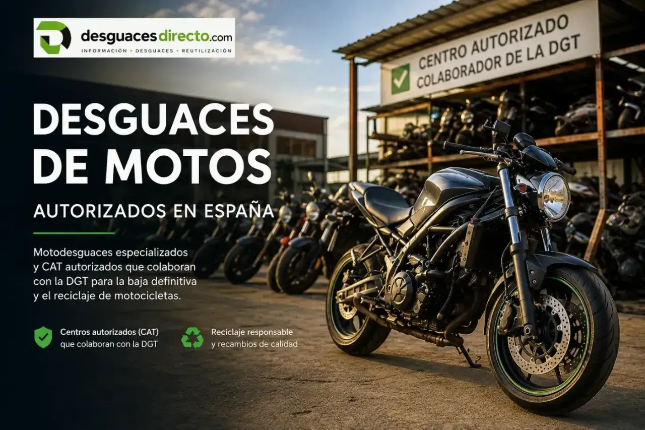 Desguaces de motos autorizados en España. Averigua cuanto paga un desguace por una moto y recicla responsablemente.