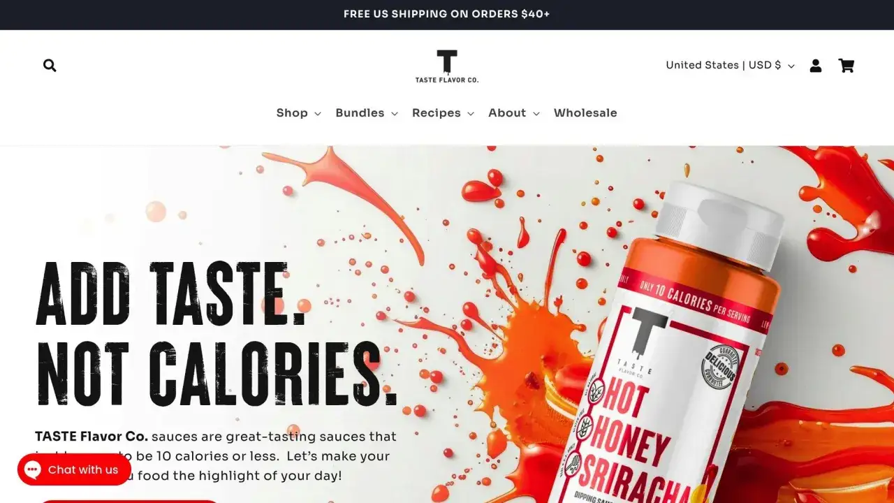 Dodaj smak, nie kalorie! Sosy Taste Flavor Co. to pyszna redukcja kalorii, idealna do podkreślenia smaku potraw.