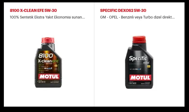 Motul Specific dexos2 5W-30 vs Motul 8100 X-clean EFE 5W-30