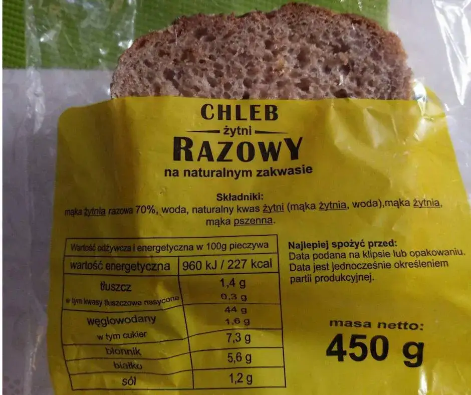 etykieta skład pieczywa