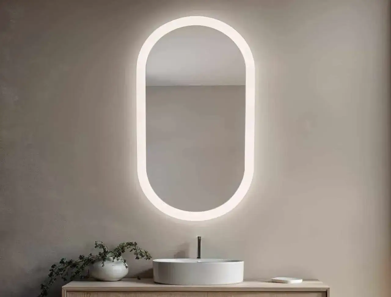 Lustro LED z frontalnym podświetleniem i regulacją