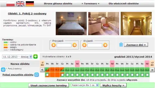 strona internetowa hotelu system rezerwacji